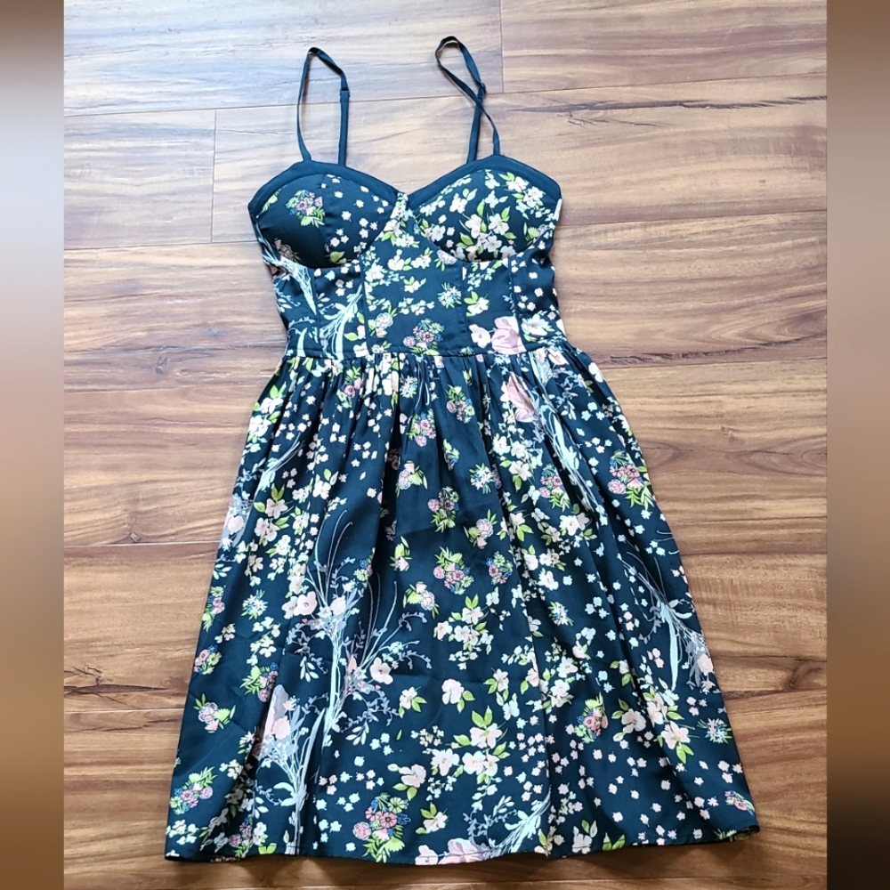 Band Of Gypsies Blue Floral Corset XS Dress